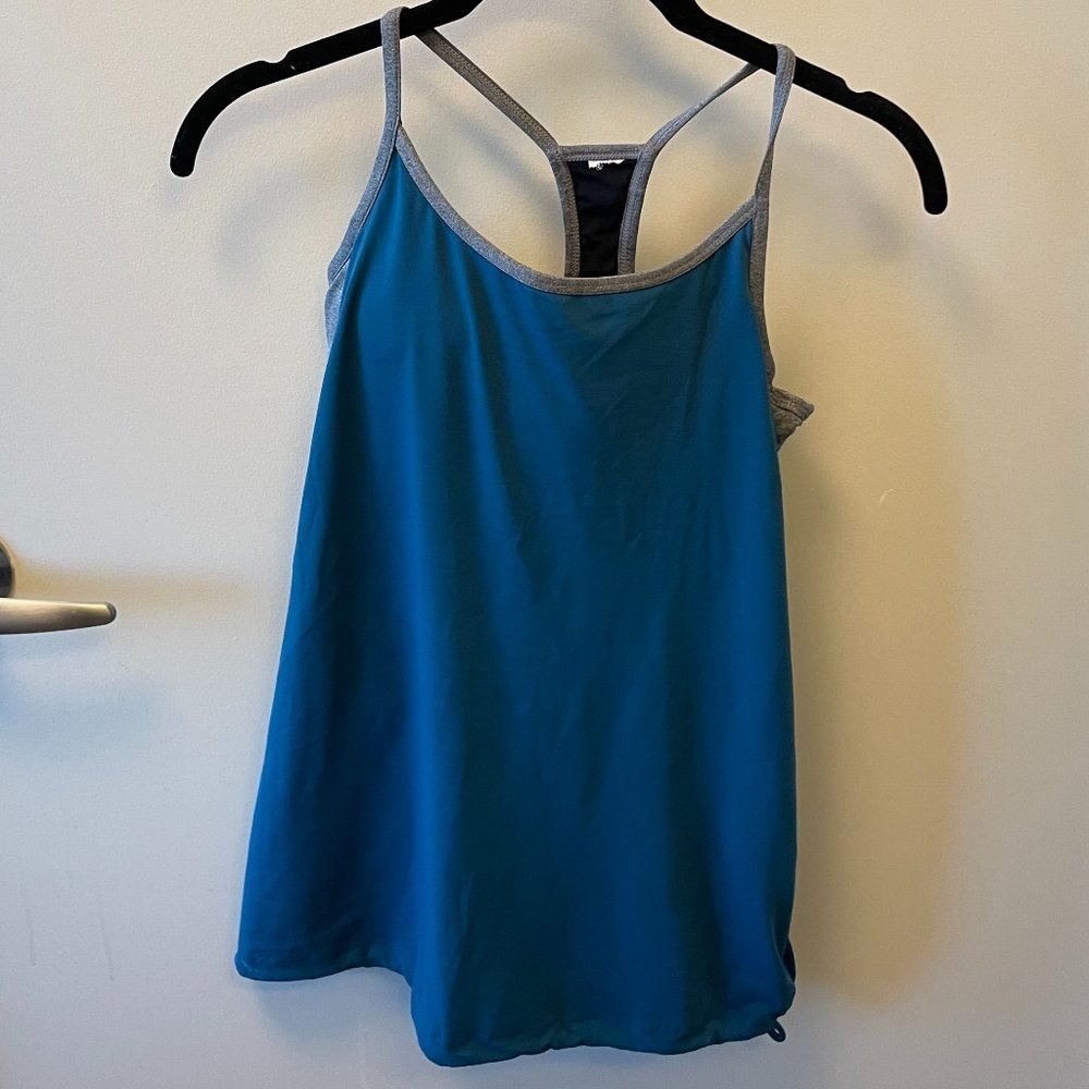 Fabletics Norwalk Tank with Attached Bra - Blue/Gray XS